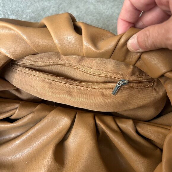 Shoulder Pouch Softest Faux Leather Slouchy Tote in Camel Shoulder Bag - Picture 10 of 12